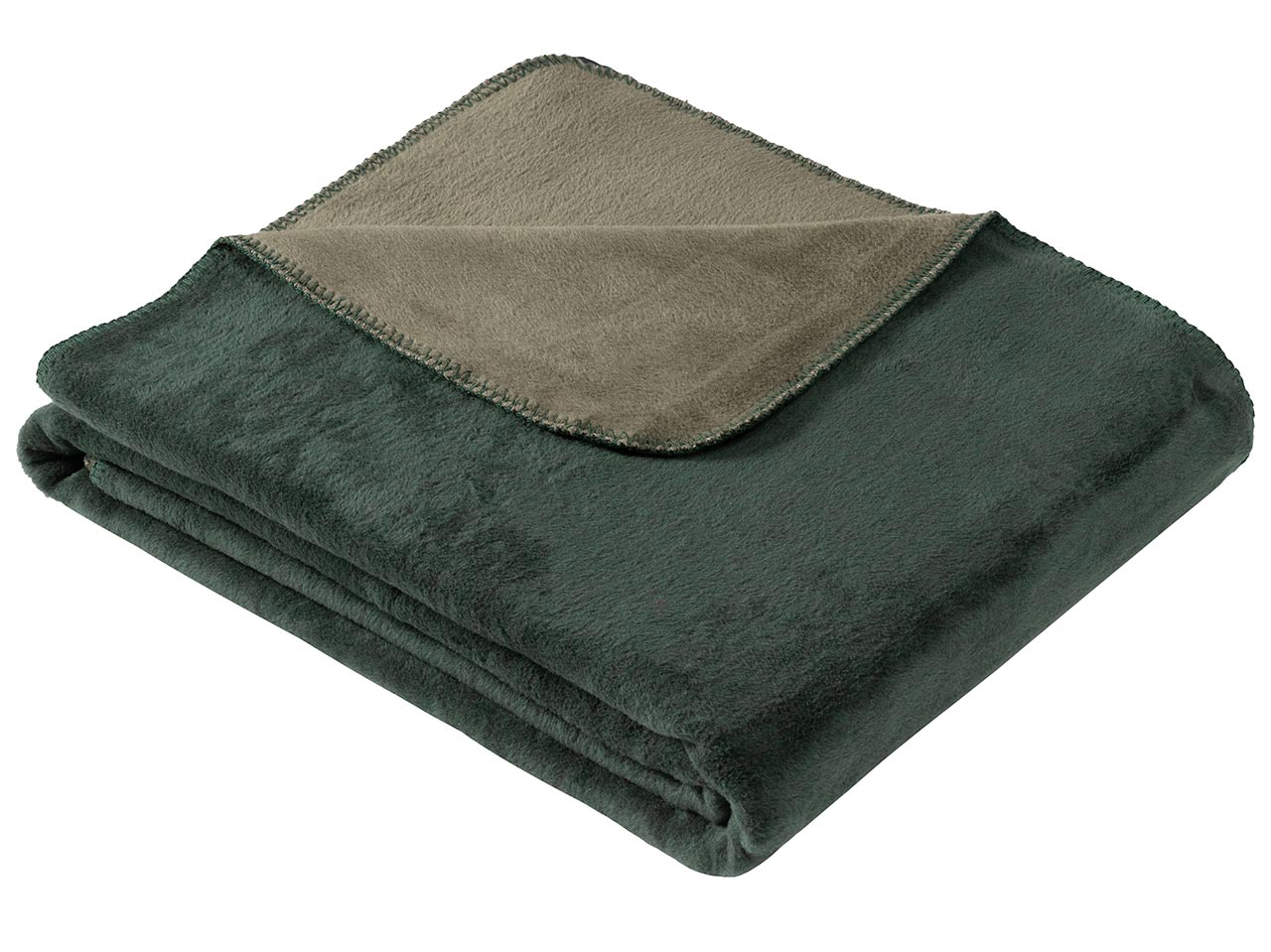 Uni Decke Doubleface Dublin 2340.770 dunkelgrün moosgrün | Wohndecken |  Decken | Soldberg